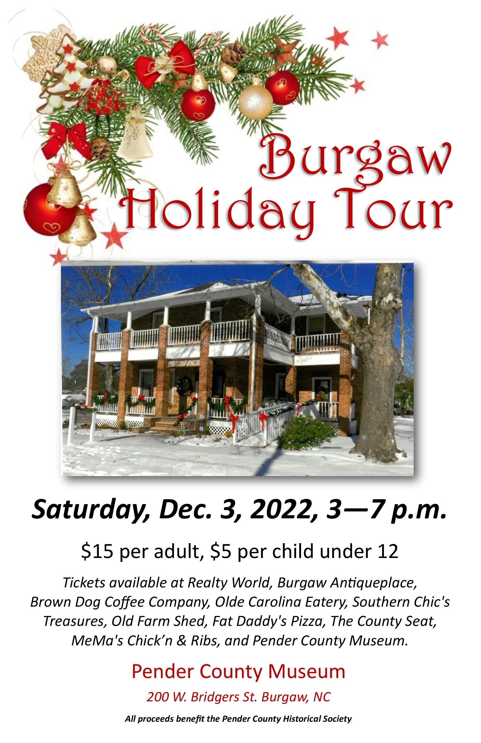 Pender Historical Society Burgaw Holiday Homes Tour